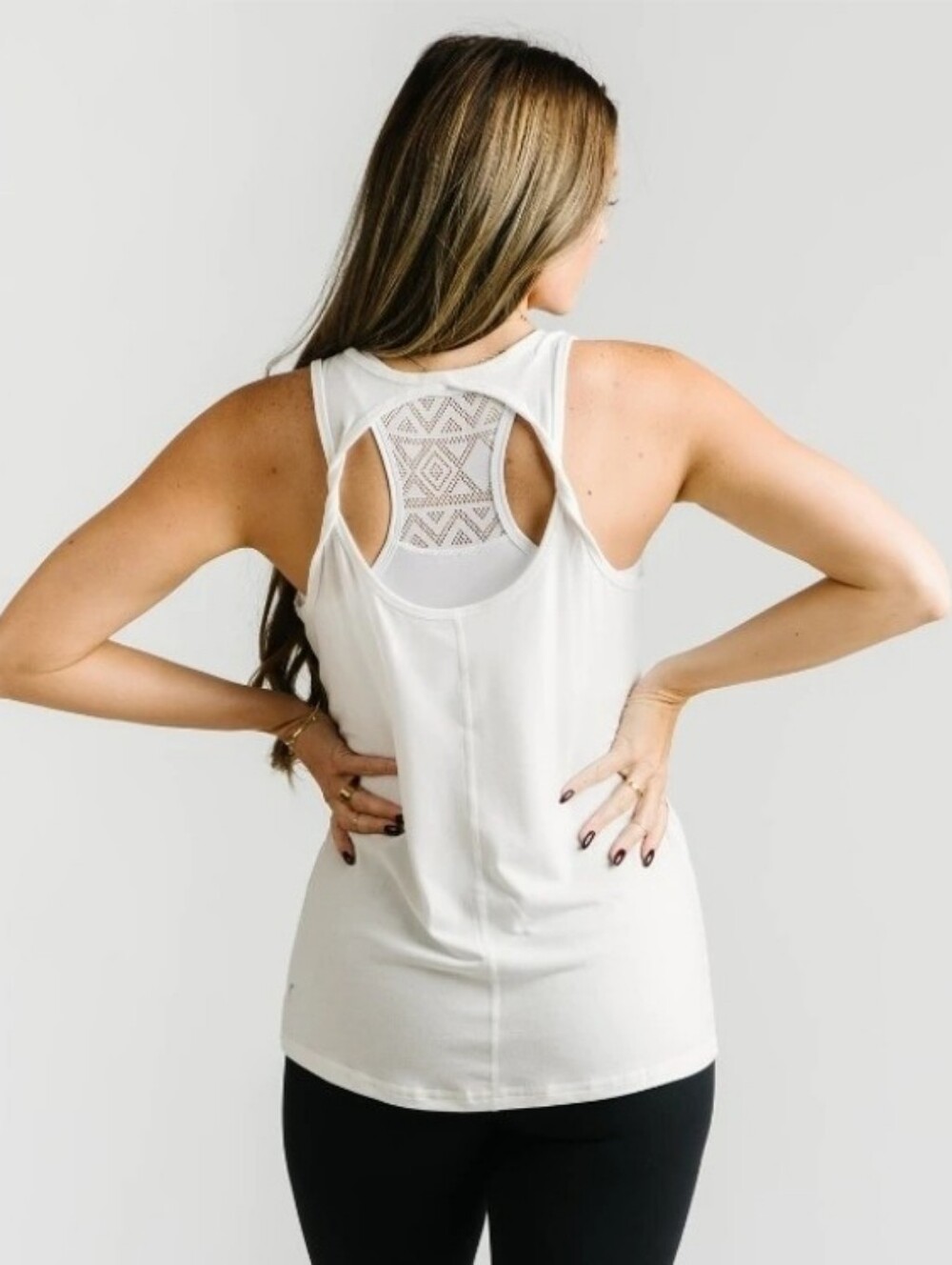 Zyia Twist White Tank Top